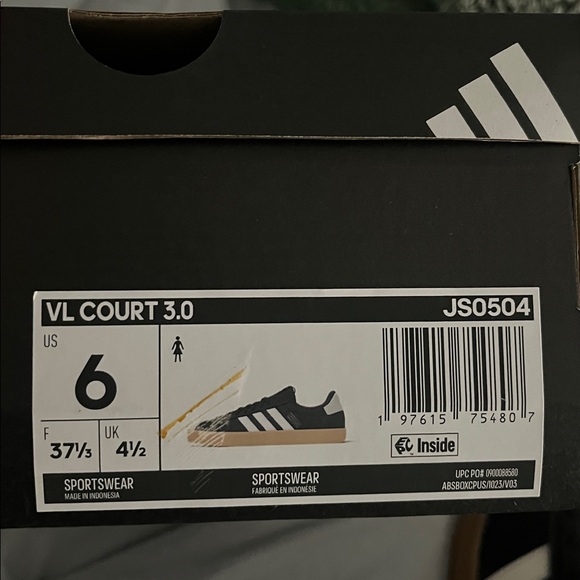 Adidas Black and White Skate Sneakers with Gum Sole - Picture 7 of 8